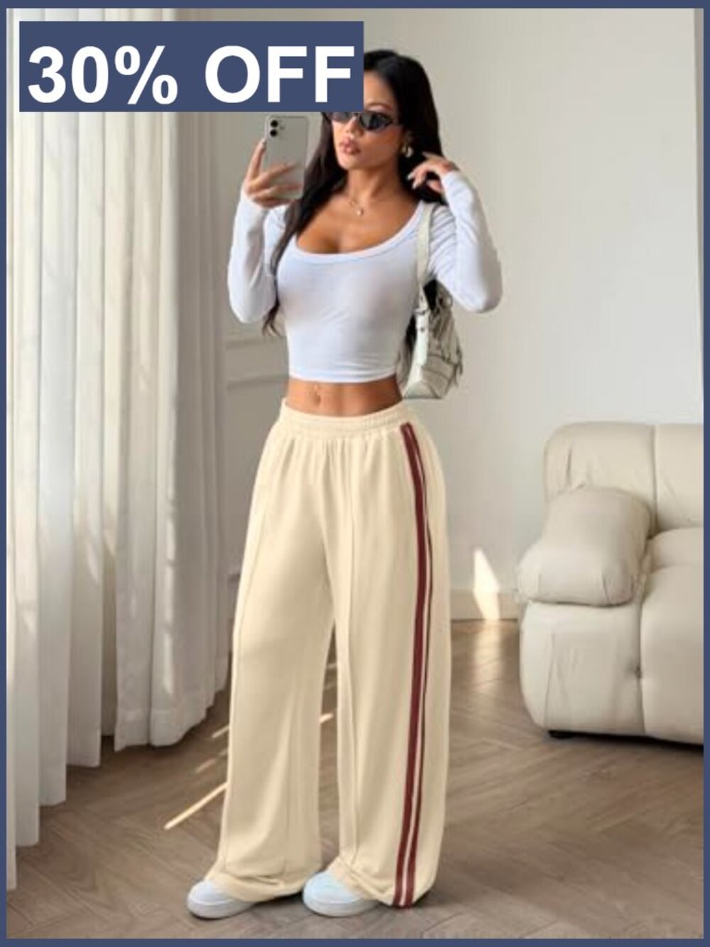 Straight Leg Sweatpants Baggy Lounge Joggers with Pockets - Picture 3 of 7